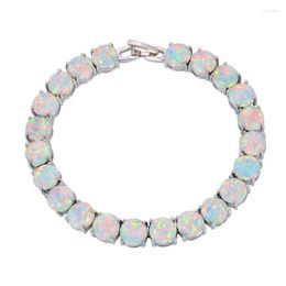 Link Bracelets Wholesale & Retail Fashion Fine Blue Fire Opal Bracelet 925 Sterling Sliver Jewelry For Women BNT16070305