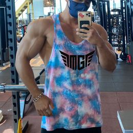 Mens Tank Tops Camouflage Muscle Vest Mesh Gym Clothing Bodybuilding Stringer Top Training Sleeveless TShirt Fitness top 230504