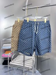 xinxinbuy Men women designer Shorts pant Double letter jacquard fabric cotton Spring summer khaki green blue XS-3XL