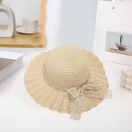 Wide Brim Hats Delicate Beach Hat Round Dome Comfortable Summer Sun Lightweight Straw Travel Supply