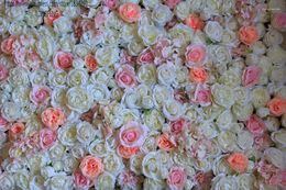 Decorative Flowers TONGFENG Mixcolor 3D Flower Wall Panels Artificial Silk Rose Hydrangea Peony Blooming Handmade Wedding Backdrop