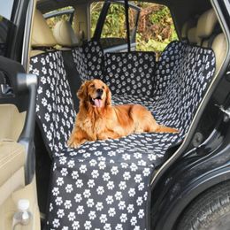 Carriers Pet carriers Oxford Fabric Paw pattern Car Pet Seat Cover Dog Car Back Seat Carrier Waterproof Pet Mat Hammock Cushion Protector