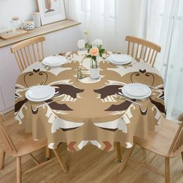 Table Cloth Abstract Flower Triangle Waterproof Tablecloth Decoration Round Cover For Kitchen Wedding Home Dining Room