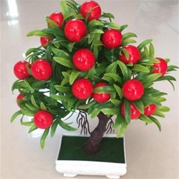 Party Decoration Modern Artificial Flower No Withering Long-lasting Colourful Eye-catching Beautiful Faux Red Fruit With Pot