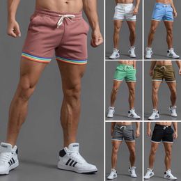 Men's Shorts Summer Running Shorts Men Cotton Casual Sport Jogging Shorts rainbow print Fashion Male Short Pants Z0504