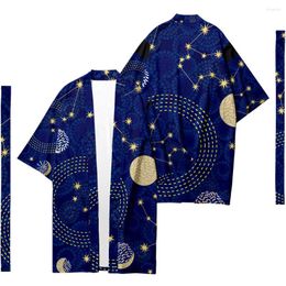 Ethnic Clothing Plus Size XXS-6XL Geometric Starry Sky Long Loose Japanese Cardigan Women And Men Harajuku Haori Kimono Cosplay Top Yukata