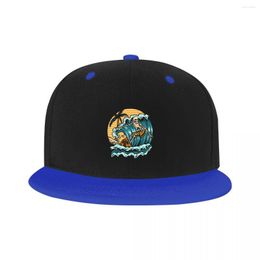 Ball Caps Benutzerdefinierte Sommer Surfen Schädel Baseballmütze Männer Frauen Surf Rider Flat Snapback Hip Hop Dad Hat Streetwear