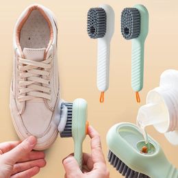 Cleaning Brushes Multifunctional Shoe With Soap Dispenser Long Handle Cleaner For Clothes Shoes Household Laundry 230504