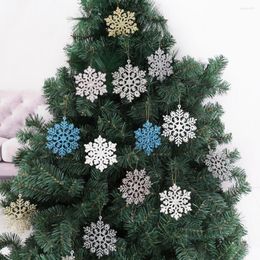 Christmas Decorations 36Pcs/Set Festive Snowflake Xmas Ornaments Touch Multi-use Plastic Lovely Shape Hanging Decor Widget For Party