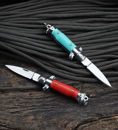 CNC pocket knives for camping with automatic folding knives Italian Mafia 4 Colour Mini keychain