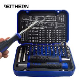 Schroevendraaier KEITHERN 65 In 1 Screwdriver Set Precision Screw Strong Magnetic Bits With Screw Cap Combinational Kit Repair Mobile Phone Tools