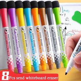 Markers 8 Colors Magnetic Fine Tip Erasable Whiteboard Pens for Kids Teachers Office School Student Classroom 230503