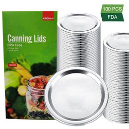 Organisation 80/100 Pcs Canning Lids 70/86mm Regular Mouth Mason Jar Lids Reusable Splittype Lids Kitchen Gadgets