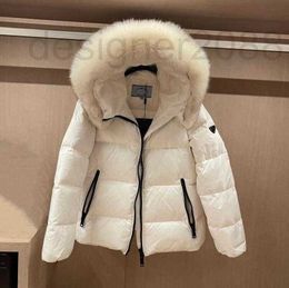 Women's Down & Parkas Designer Top Quality Women Lady Girl Jacket Woman Luxury Brand White Duck Fox fur Collar Fluffy Warm Belted Casual 94WK