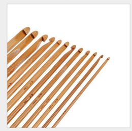 12pcs/set Sweater knitting Circular Bamboo Handle Crochet Hooks Smooth Weave Craft Needle 12 Size 2023