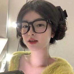 Sunglasses Korean Big Square Glasses Frame Women Ins No Makeup Plain Men Eyewear Cute Decorative Computer