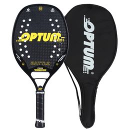 Tennis Rackets OPTUM BATTLE 12K Carbon Fibre Rough Surface Beach Tennis Racket With Cover Bag 230503