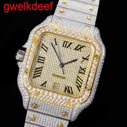 Wristwatches Luxury Custom Bling Iced Out Watches White Gold Plated Moiss anite Diamond Watchess 5A high quality replication Mechanical AYLV 4S6R