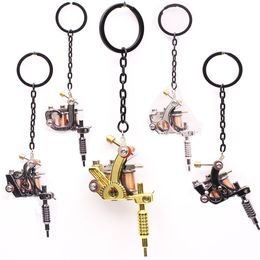 Tattoo Machine 11 Types Mini Supply Keychain Key Holder Punk Style As Pendant Ornament Gift Craft Microblading Pen 230503