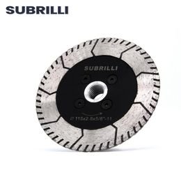 Zaagbladen SUBRILLI 115mm Diamond Dual Saw Blade M14 Thread Hot Pressed Cutting Grinding Disc Stone Granite Marble Concrete Cut Blade 4.5"