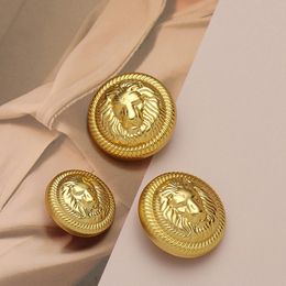 Round Lion Head Button for Shirt Coat Sweater Metal Animal Lion Diy Sewing Buttons Clothing Accessories 20/25mm