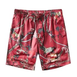 New Casual Shorts Men Running Sport Baseball Shorts horse printing Male Summer Elastic Waist Loose Knee Length Pant