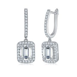 Diamond Passed Test 925 Sterling Silver 6*8mm Square Moissanite Earrings Jewelry for Girls Women Nice Gift Studs