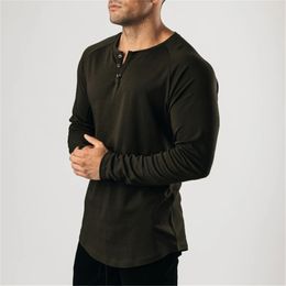 Men's T-Shirts Sport Shirt Gym clothing fitness t shirt men fashion extend hip hop Autumn long sleeve t-shirt cotton bodybuilding muscle tshirt 230503