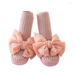 First Walkers Born Baby Girl Sock Shoes Cute Bowknot Soft Sole Non-slip Floor Slippers Walking For Toddler Infant