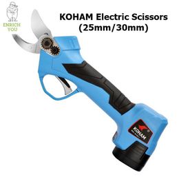 Scharen KOHAM 25mm 30mm Lithium Battery Pruning Scissors / Pruner Garden Tools Electric Shears Cutting Wooden Branches KHGO2 KHGO3