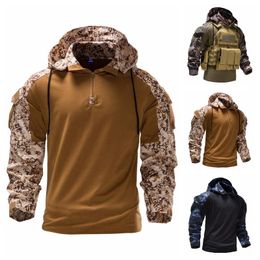 Men's Jackets Military Field Outdoor Camouflage Hooded Coat Combat Jacket Tactical Fleece Uniform Casual JacketMen's