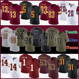 Cheap Terry McLaurin Chase Young Football Jersey Custom Men Women Kids Jonathan Allen Sean Taylor Jahan Dotson Sam Howell Antonio Gibson Emmanuel Forbes Jartavius M