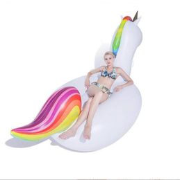 270cm Giant inflatable water floats for adults floating unicorn Island Inflatable water pool Seat Ring Swim Pool Lounge Raft Water Party Toy