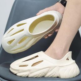 Sandals Hollow Slip-on Men Summer Platform Wedge Slides Breathable Women Slippers Comfortable EVA Shoes Neutral Fashion