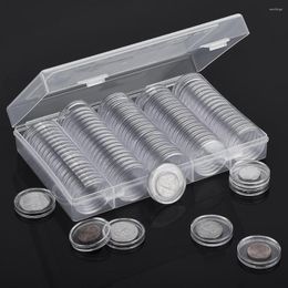 Jewellery Pouches Commemorative Coin Storage Case Collecting Box 100Pcs Clear Holder 27Mm 30Mm Medal Protection Boxes Container