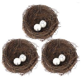 Party Decoration 3 Sets Crafts Bird Nests Artificial Simulated Egg Decorative Eggs Home Kit Simulation Gadgets Houses