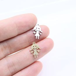 Charms 10pcs 10 14mm Wholesell Stainless Steel Girl DIY Anklets Earrings Bracelets 18G Gold Unfading Colourless 2 ColorsCharms