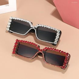 Sunglasses Ladies Street S Luxury Diamond Women Bling Rhinestone Crystal Full Rectangle Frame Product JDA3109