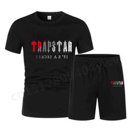 Men's T-Shirts TRAPSTAR Printed two piece Men's brand short sleeve T-shirt shorts casual sports casual set 230504
