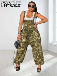 Women's Jumpsuits Rompers Plus Size Jumpsuit Women S-2XL Camouflage Cargo Pants Pockets Casual Cool Fashion Street Wear Romper T230504