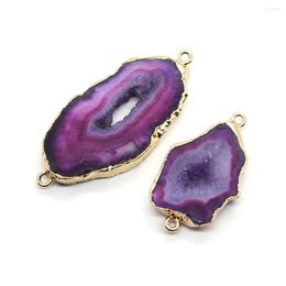 Pendant Necklaces Natural Stone Druzy Geode Crystal Connector Pendants For Jewellery Making DIY Necklace Bracelets Amethyst Charms Accessory