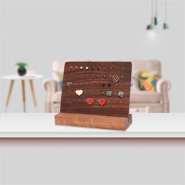 Jewellery Pouches Fashion Black Walnut Earrings Display Tray Stand Up Holder Storage