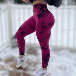 Women's Pants Capris 20 Colors Tie Dye Seamless Leggings Push Up Women Mallas Sports Fitness Contour Yoga Running Pants Elastic Butt Lifting Leggins P230504