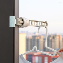 Hangers Detachable Drying Racks 8 Holes Window Frame Fixed Clothes Hanger Adjustable Indoor Hanging Rack Laundry Storage