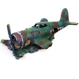 Decorations Underwater Craft Wreckage Plane Water Tank Decoration Fighter Aquarium Battleplane Shelter Landscape Aircraft Ornament Hideout