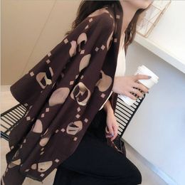 Autumn and Winter New European Air Conditioning Shawl Cashmere Letter Scarf Double-Sided Thickened Warm Scarf Tassel