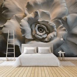 Wallpapers Custom 3D Feather Sofa TV Background Wallpaper Bedroom Seamless Wall Covering Bedside Mural
