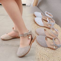 Sneakers Girls Princess Sandals Baby Shoes 2023 Brand Kids for Wedding Party Bling Summer Flat Fashion Breathable 230504