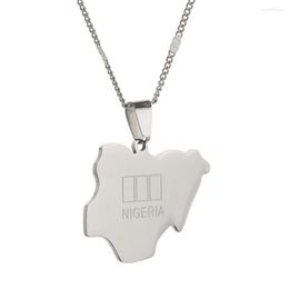 Pendant Necklaces Stainless Steel Fashion Nigeria Map Silver Color Nigerians Maps Charm Jewelry