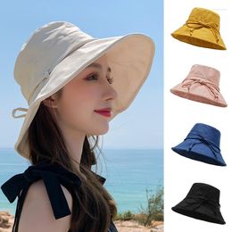 Wide Brim Hats Anti-UV Sun Hat Women Fashion Summer Korean Outdoor Beach Sunhat Fisherman Caps Panama Visor